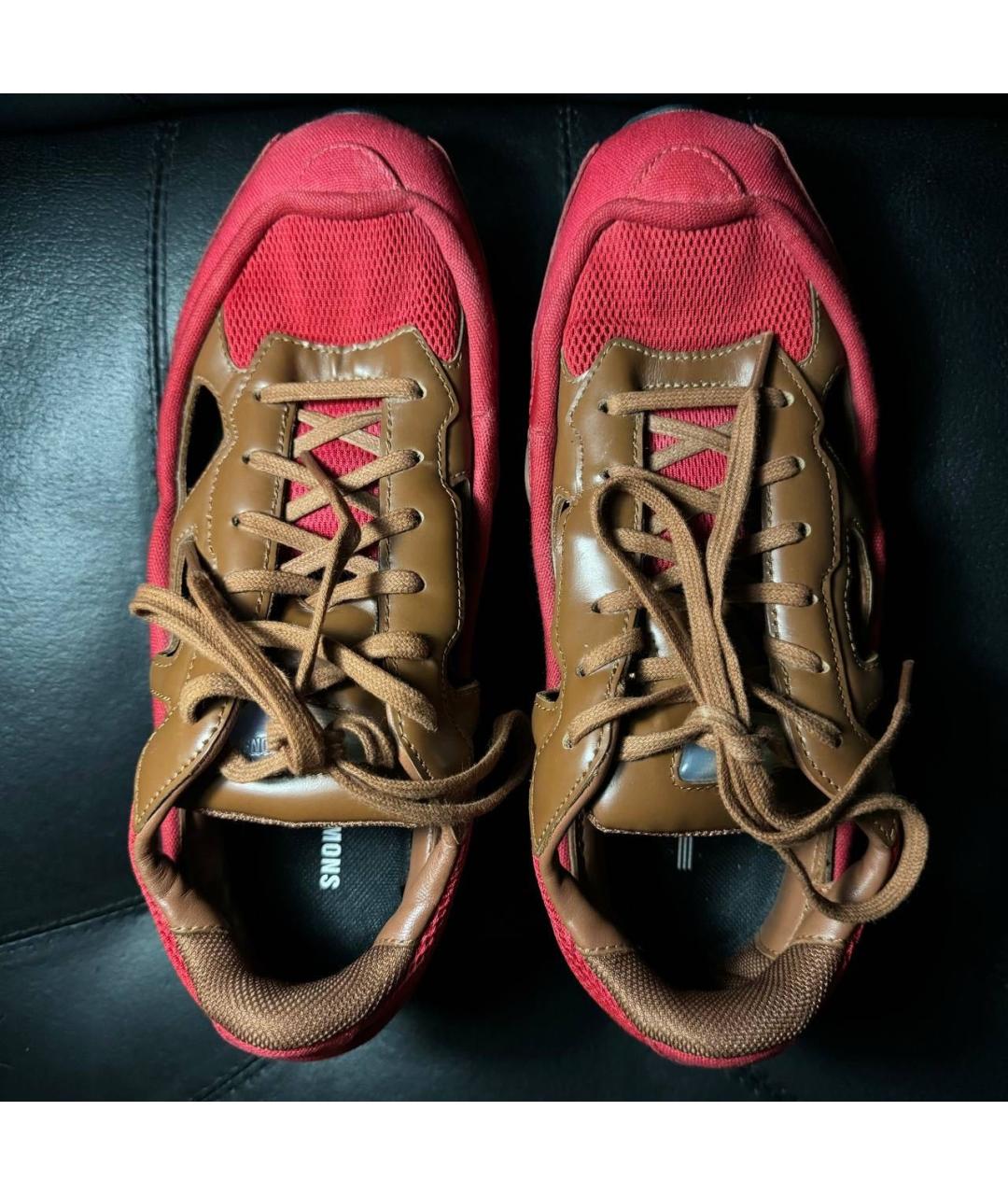 ADIDAS X RAF SIMONS Красные текстильные низкие кроссовки / кеды, фото 7