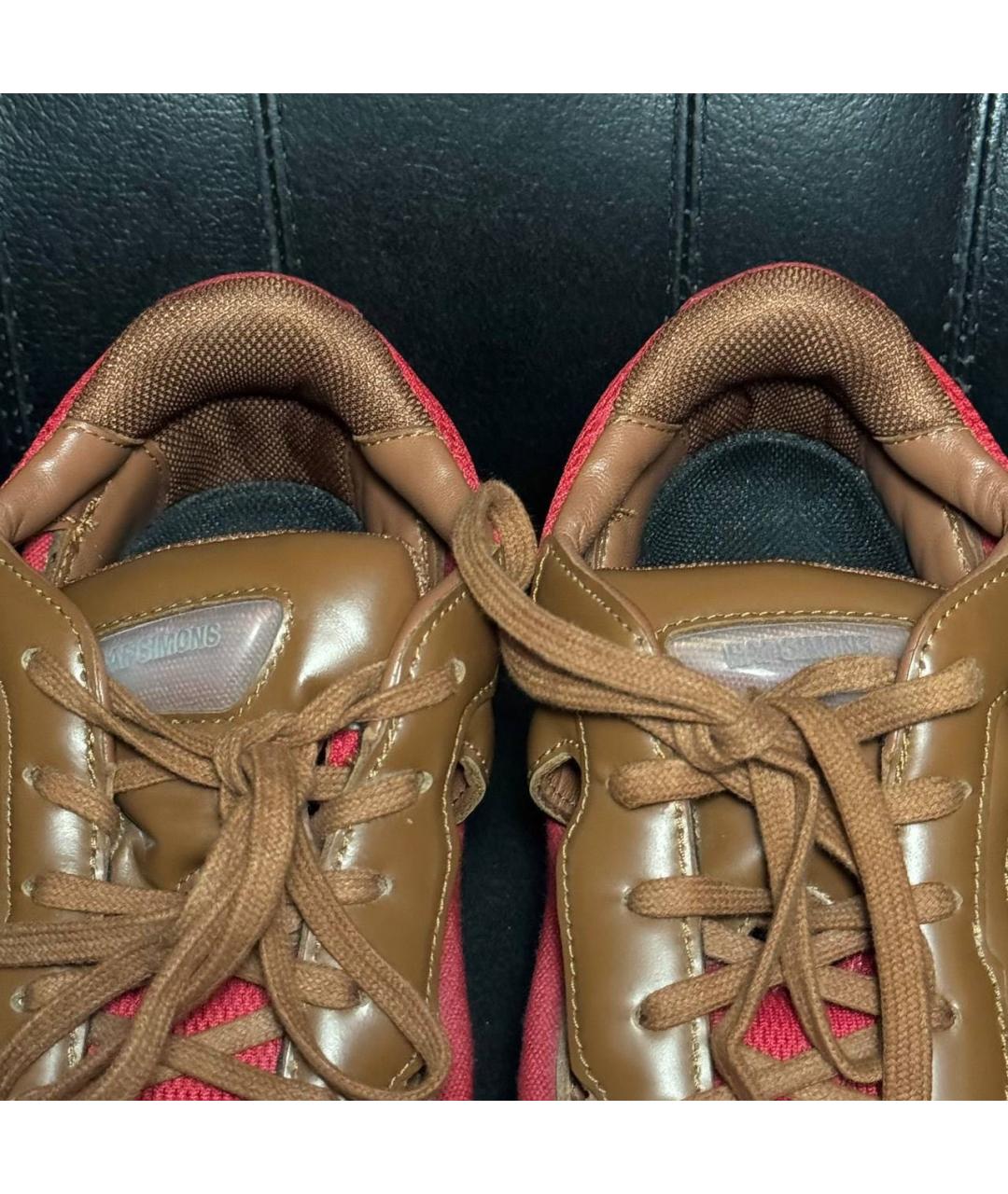 ADIDAS X RAF SIMONS Красные текстильные низкие кроссовки / кеды, фото 8