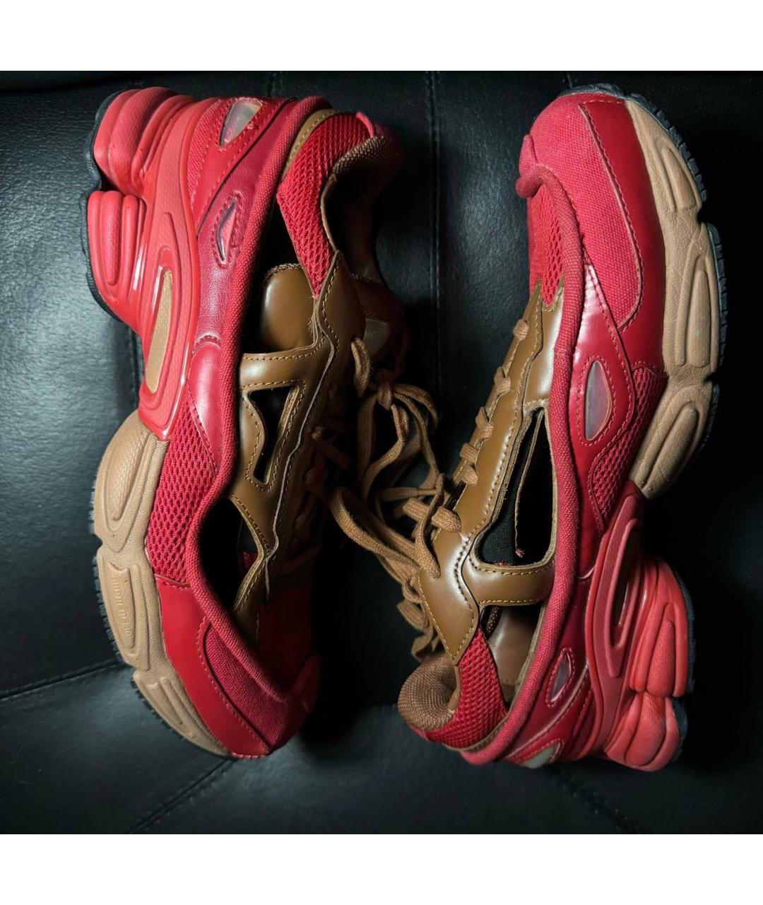 ADIDAS X RAF SIMONS Красные текстильные низкие кроссовки / кеды, фото 3