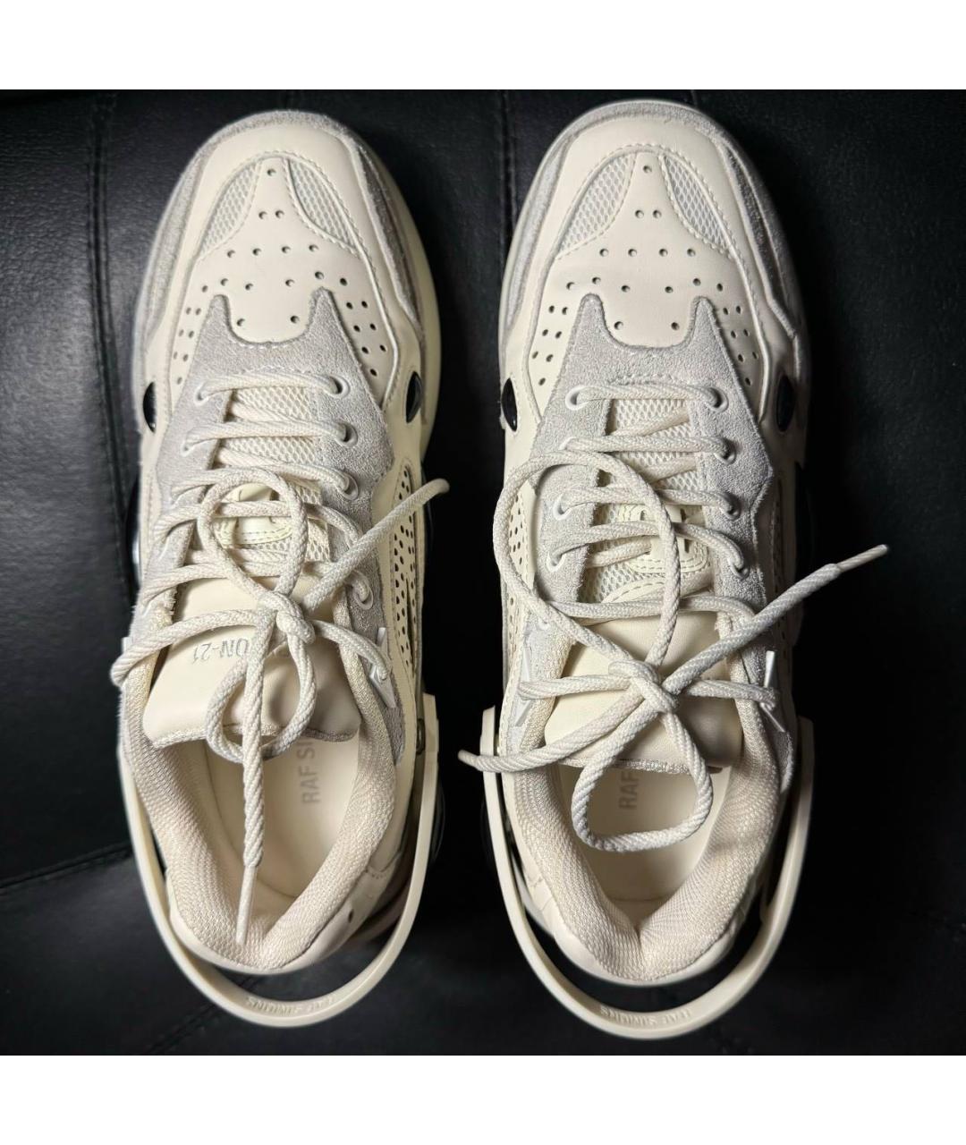 RAF SIMONS Бежевые кожаные кроссовки, фото 8