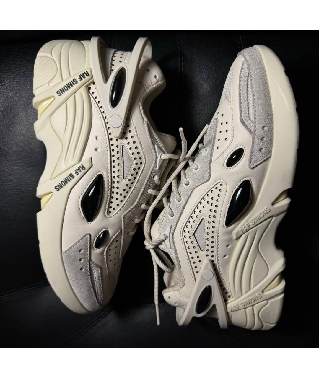 RAF SIMONS Бежевые кожаные кроссовки, фото 4