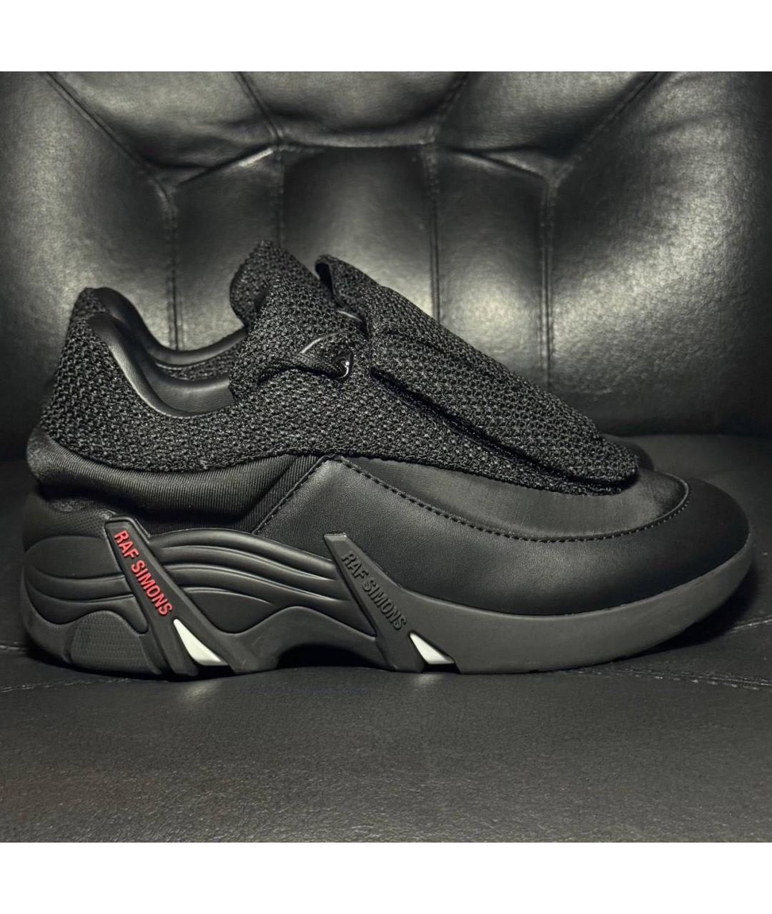 RAF SIMONS Черные текстильные низкие кроссовки / кеды, фото 9