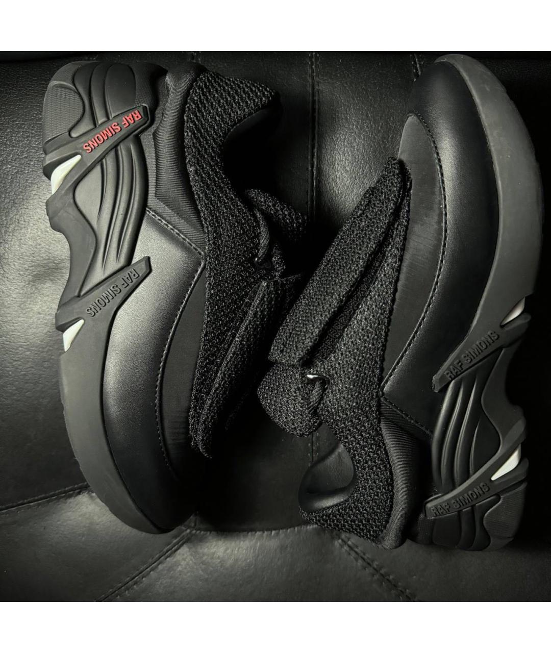 RAF SIMONS Черные текстильные низкие кроссовки / кеды, фото 4