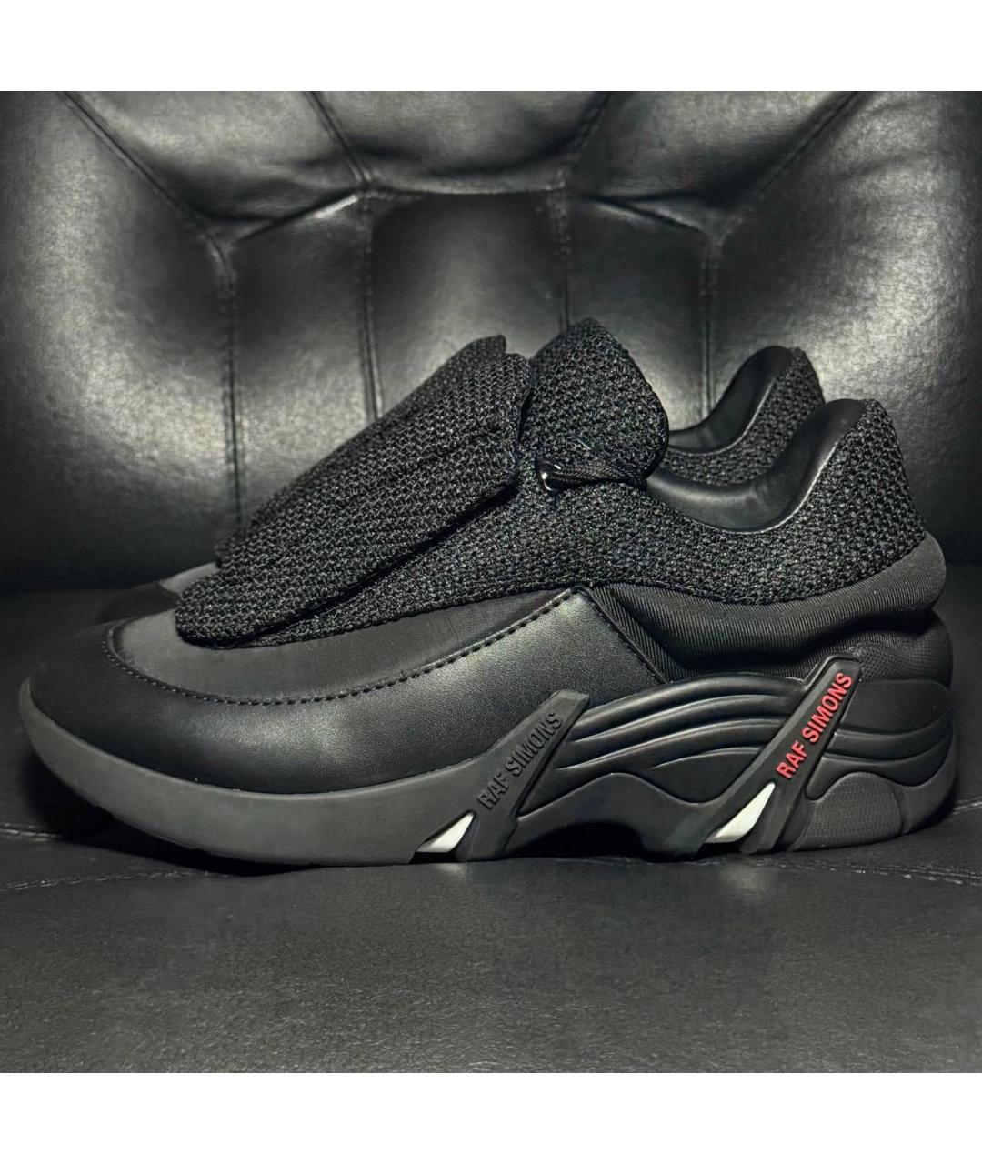 RAF SIMONS Черные текстильные низкие кроссовки / кеды, фото 3