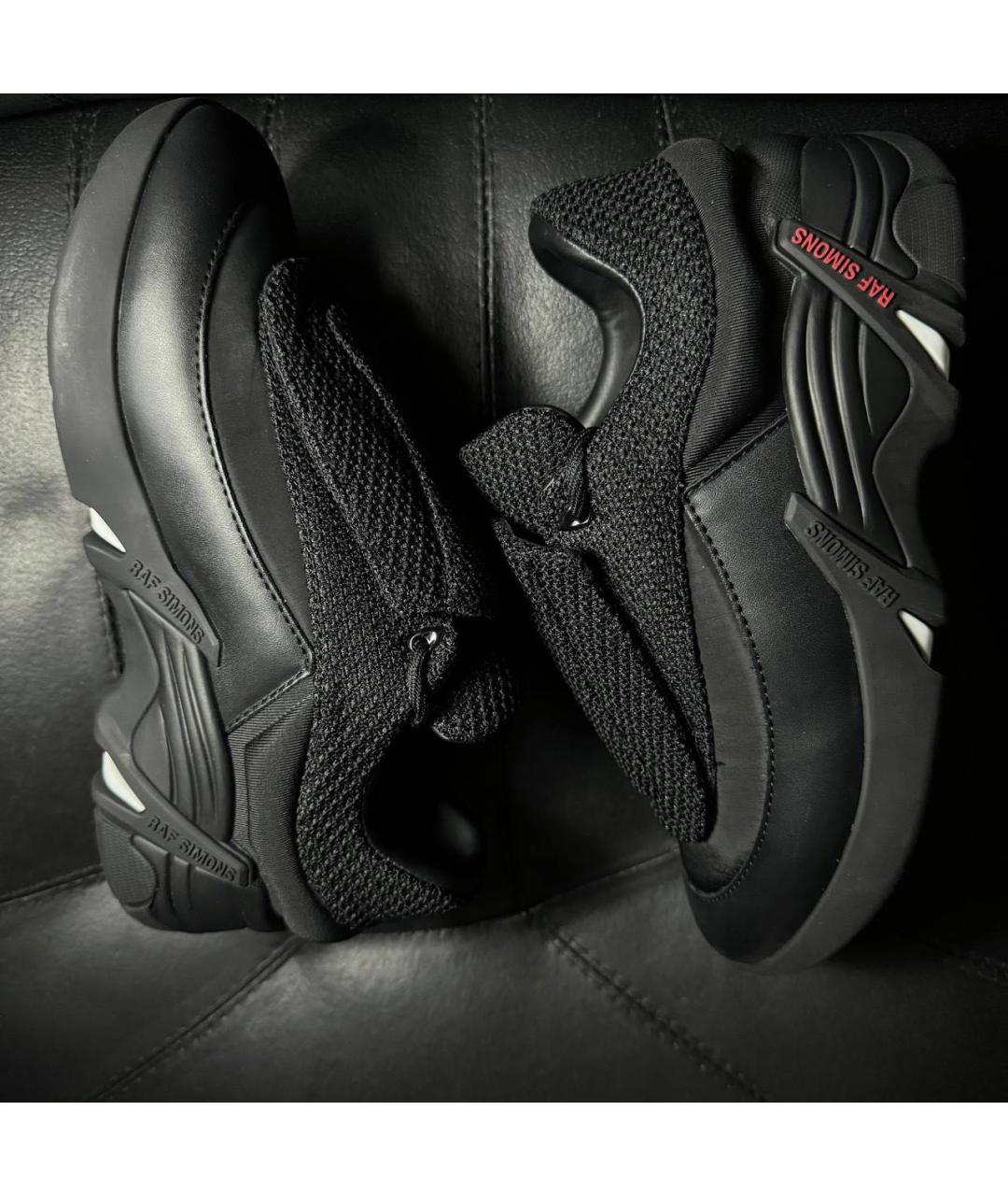 RAF SIMONS Черные текстильные низкие кроссовки / кеды, фото 5