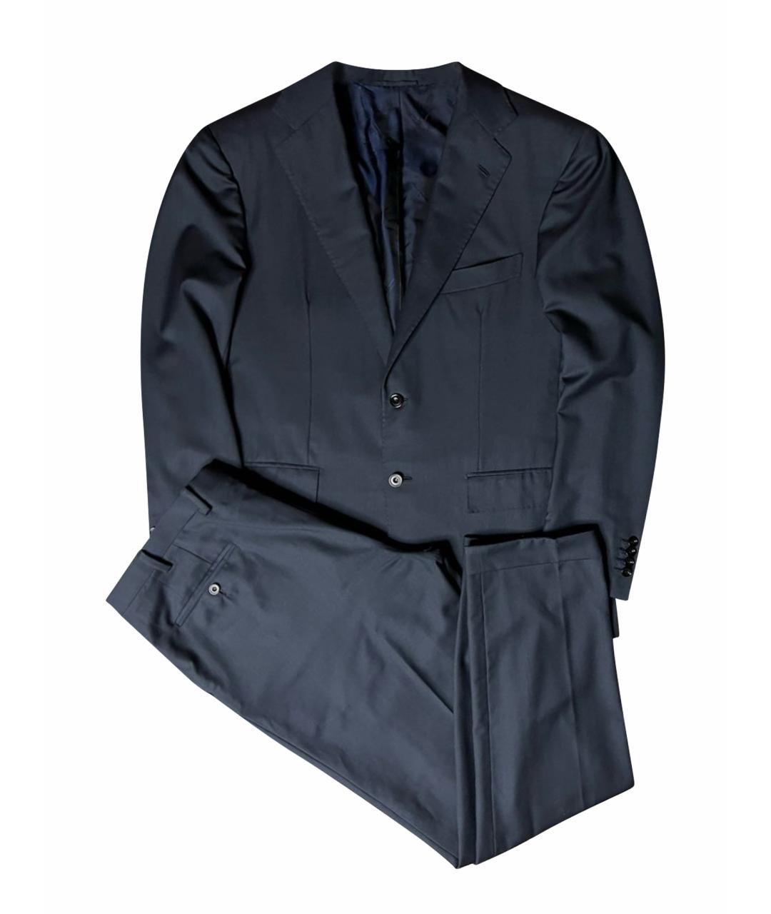KITON Темно-синий классический костюм, фото 1