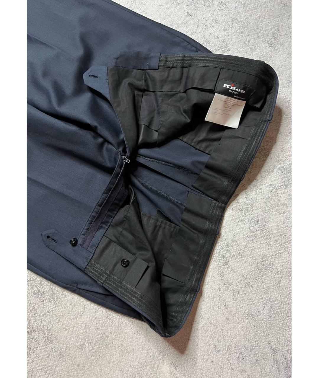 KITON Темно-синий классический костюм, фото 7