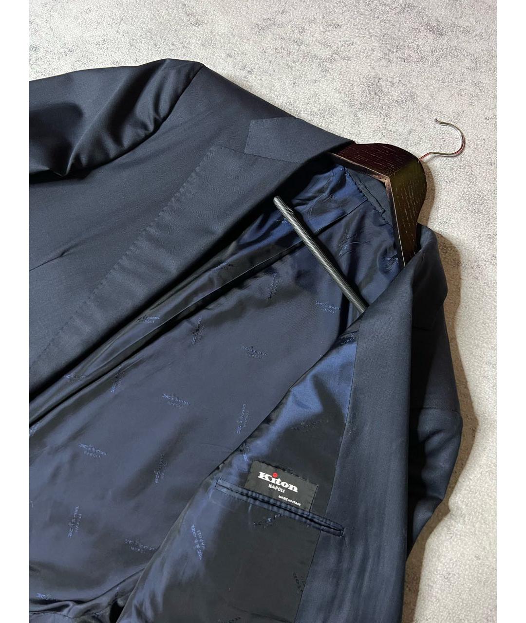 KITON Темно-синий классический костюм, фото 5