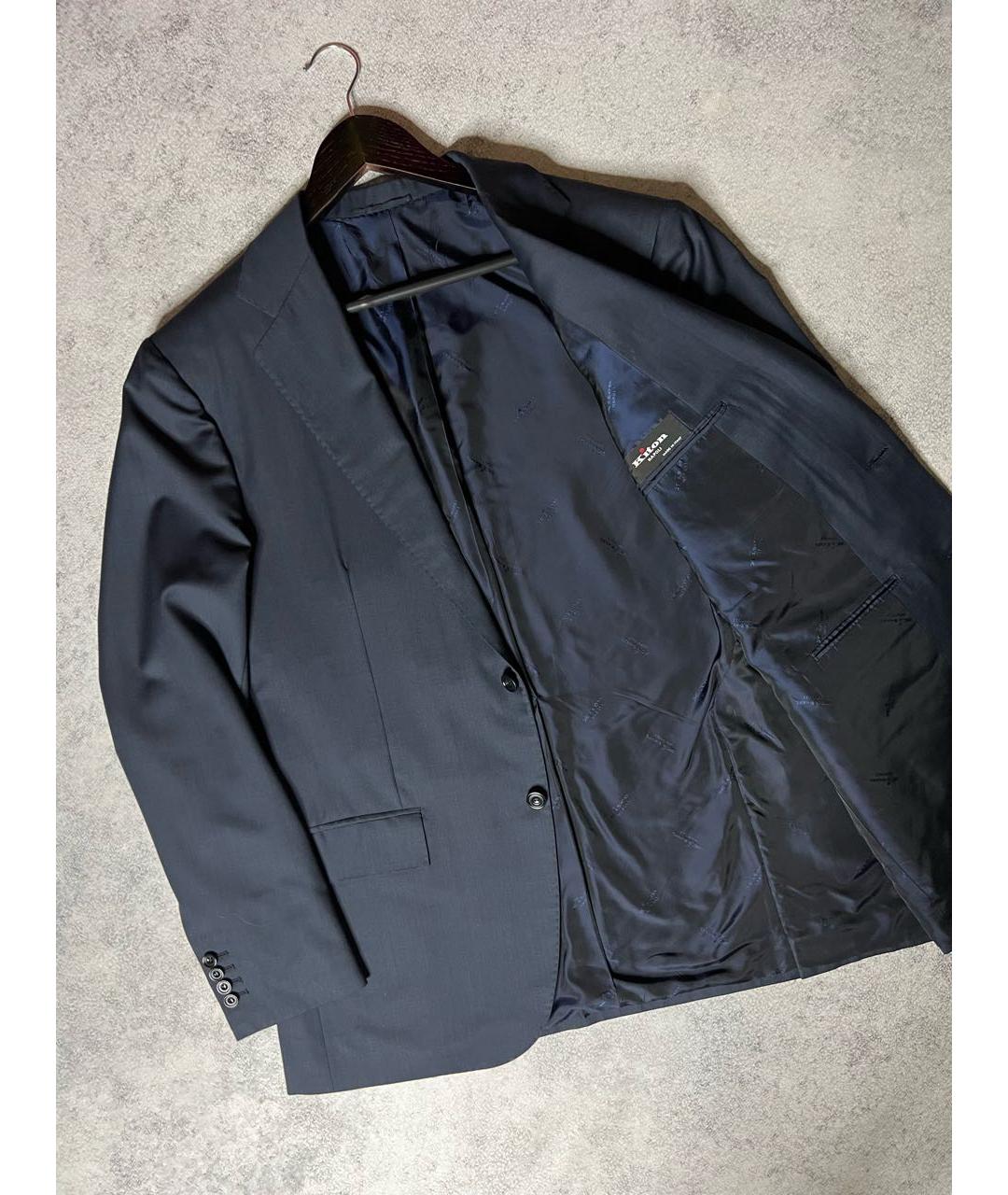 KITON Темно-синий классический костюм, фото 4