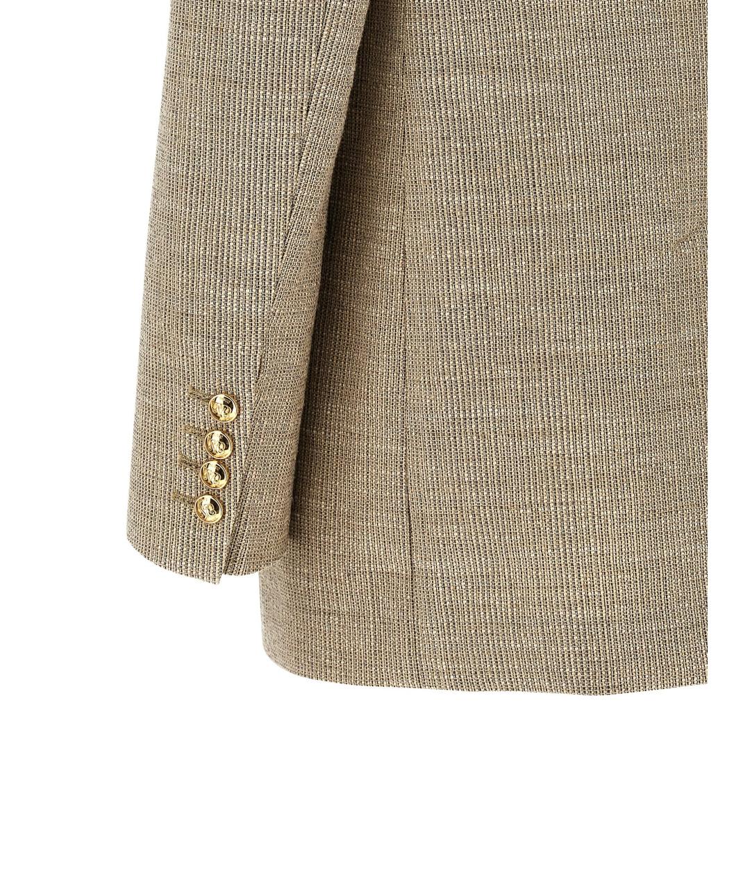 BLAZE MILANO Бежевый льняной жакет/пиджак, фото 4