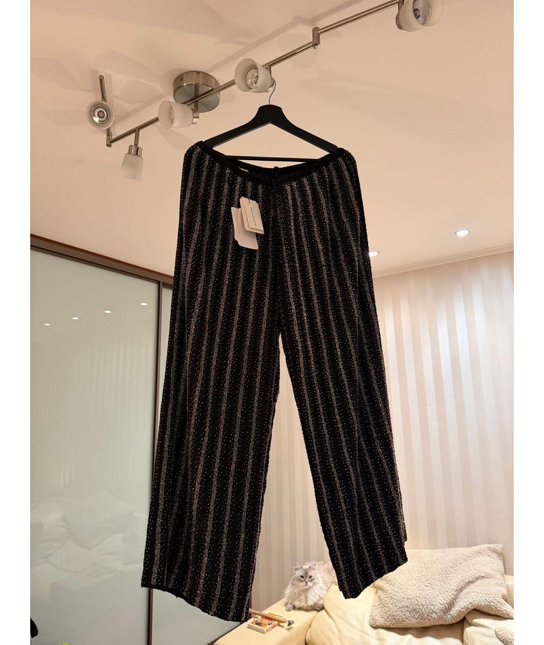 DRIES VAN NOTEN Черные шелковые брюки широкие, фото 2