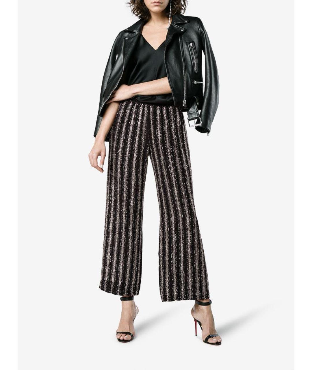 DRIES VAN NOTEN Черные шелковые брюки широкие, фото 6