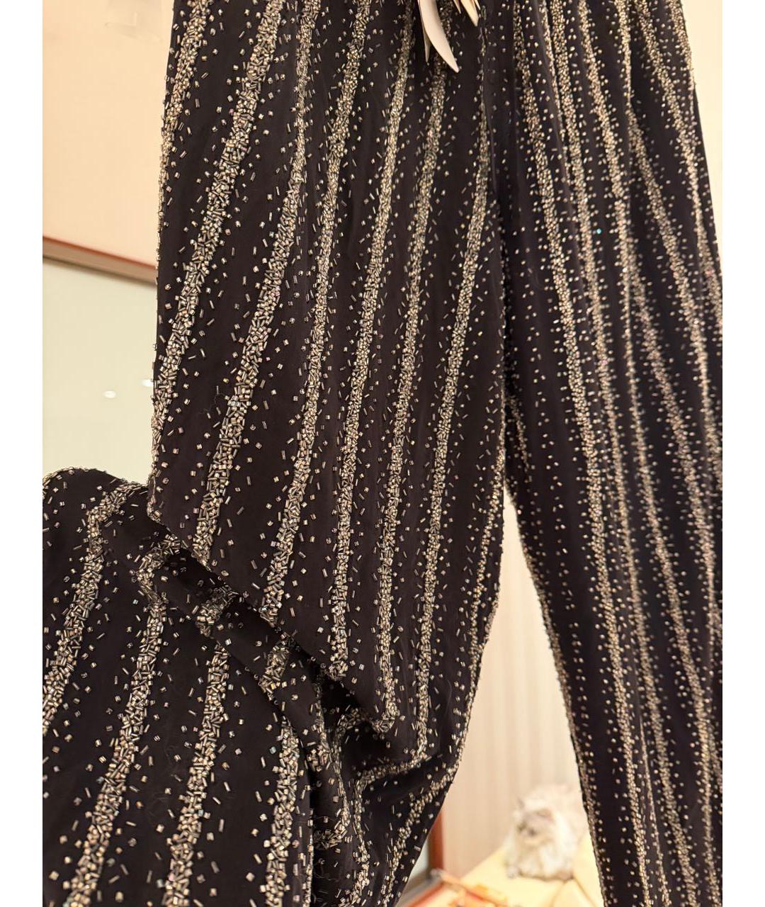 DRIES VAN NOTEN Черные шелковые брюки широкие, фото 4