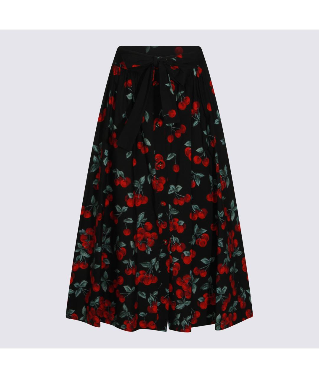 TWIN-SET Черная хлопковая юбка миди, фото 5