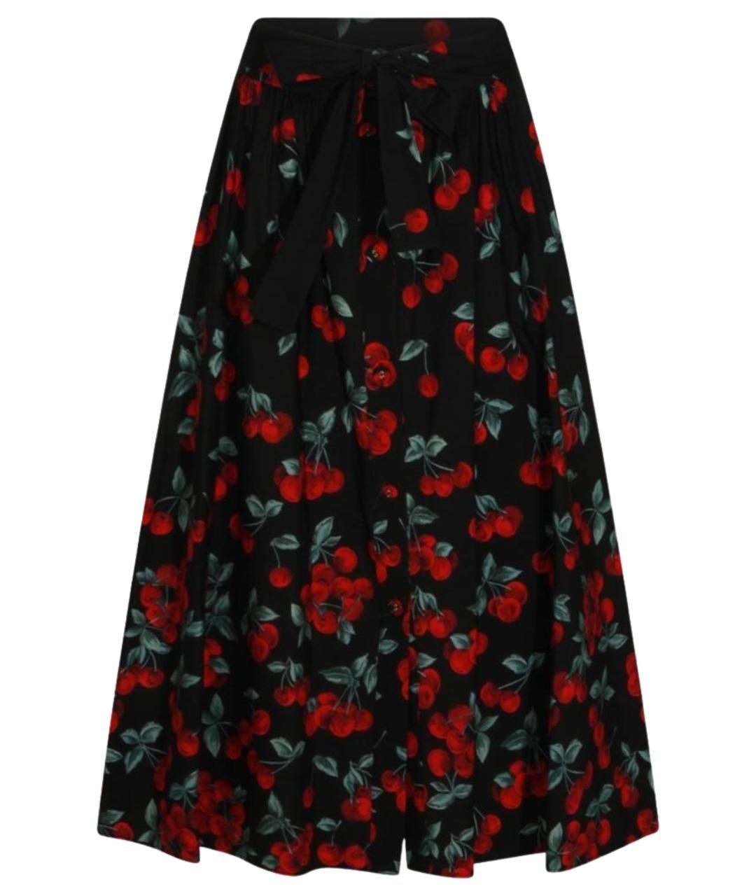 TWIN-SET Черная хлопковая юбка миди, фото 1