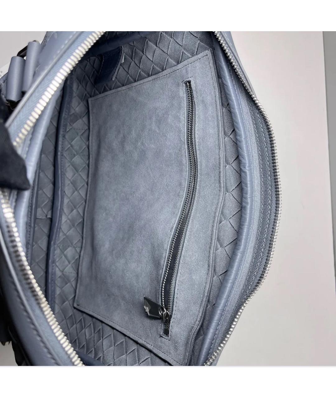 BOTTEGA VENETA Серый кожаный портфель, фото 7