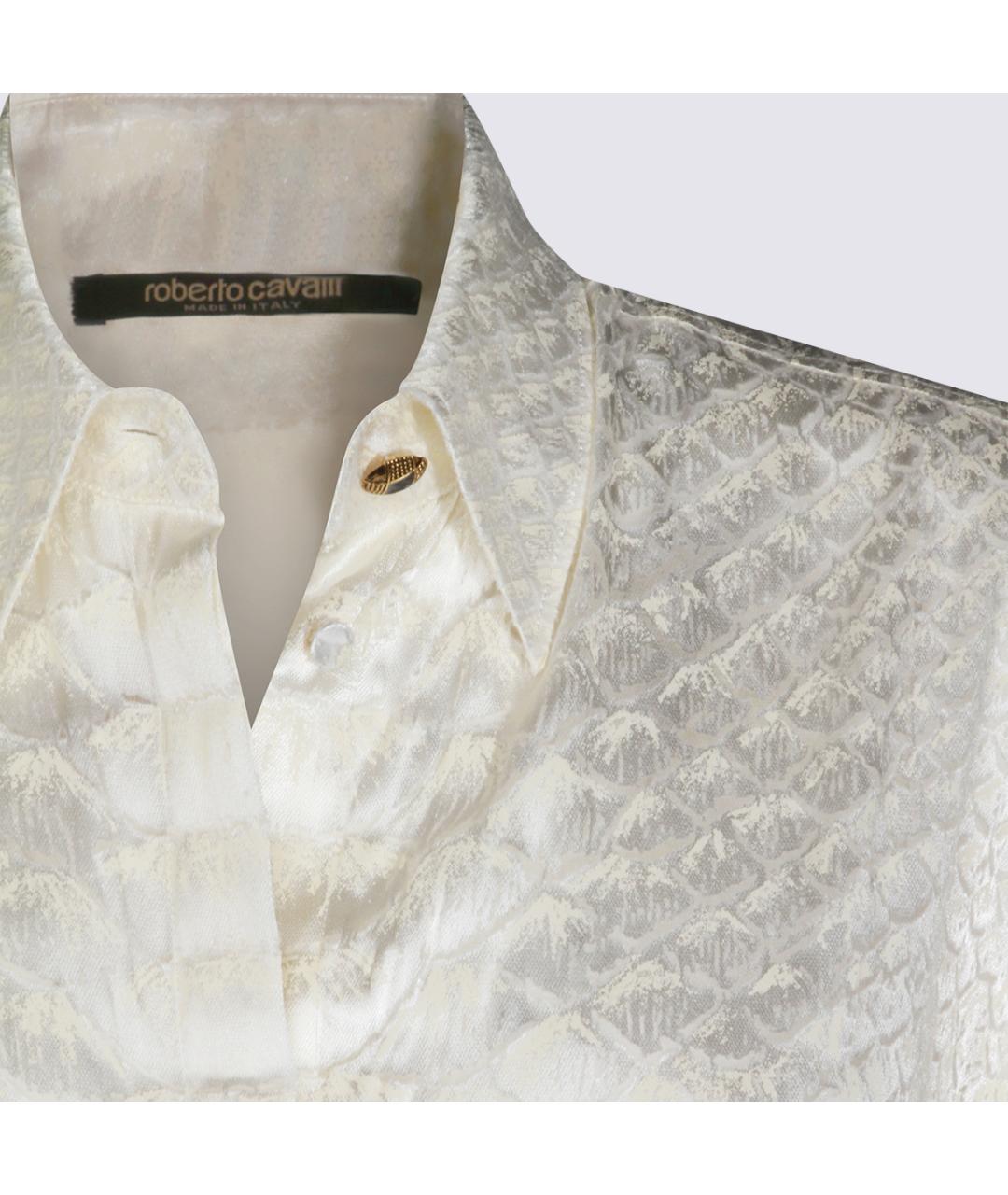 ROBERTO CAVALLI Белая вискозная рубашка, фото 4