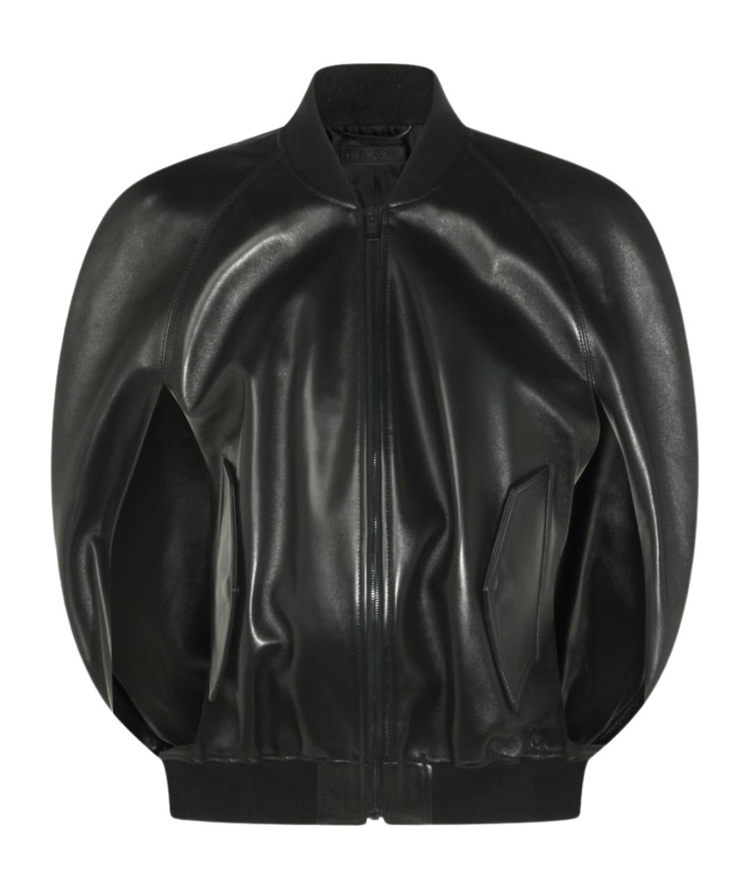 BALENCIAGA Черная кожаная куртка, фото 1