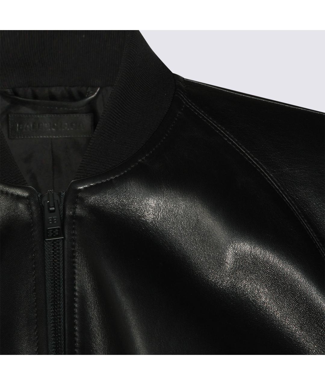 BALENCIAGA Черная кожаная куртка, фото 4