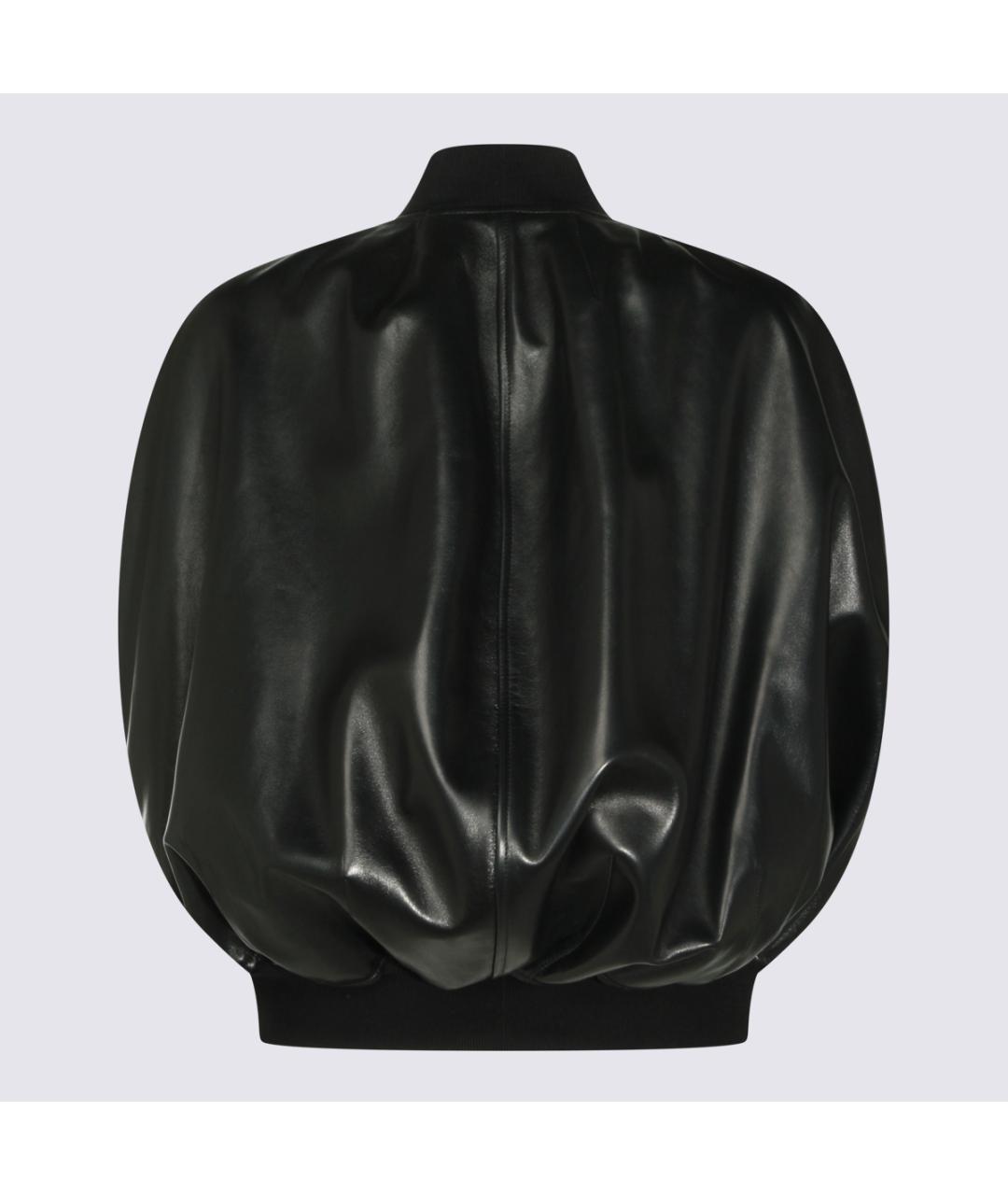 BALENCIAGA Черная кожаная куртка, фото 2