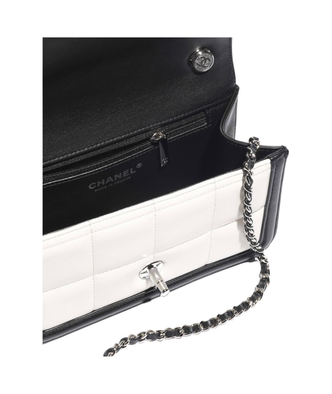 CHANEL Белая кожаная сумка через плечо, фото 4
