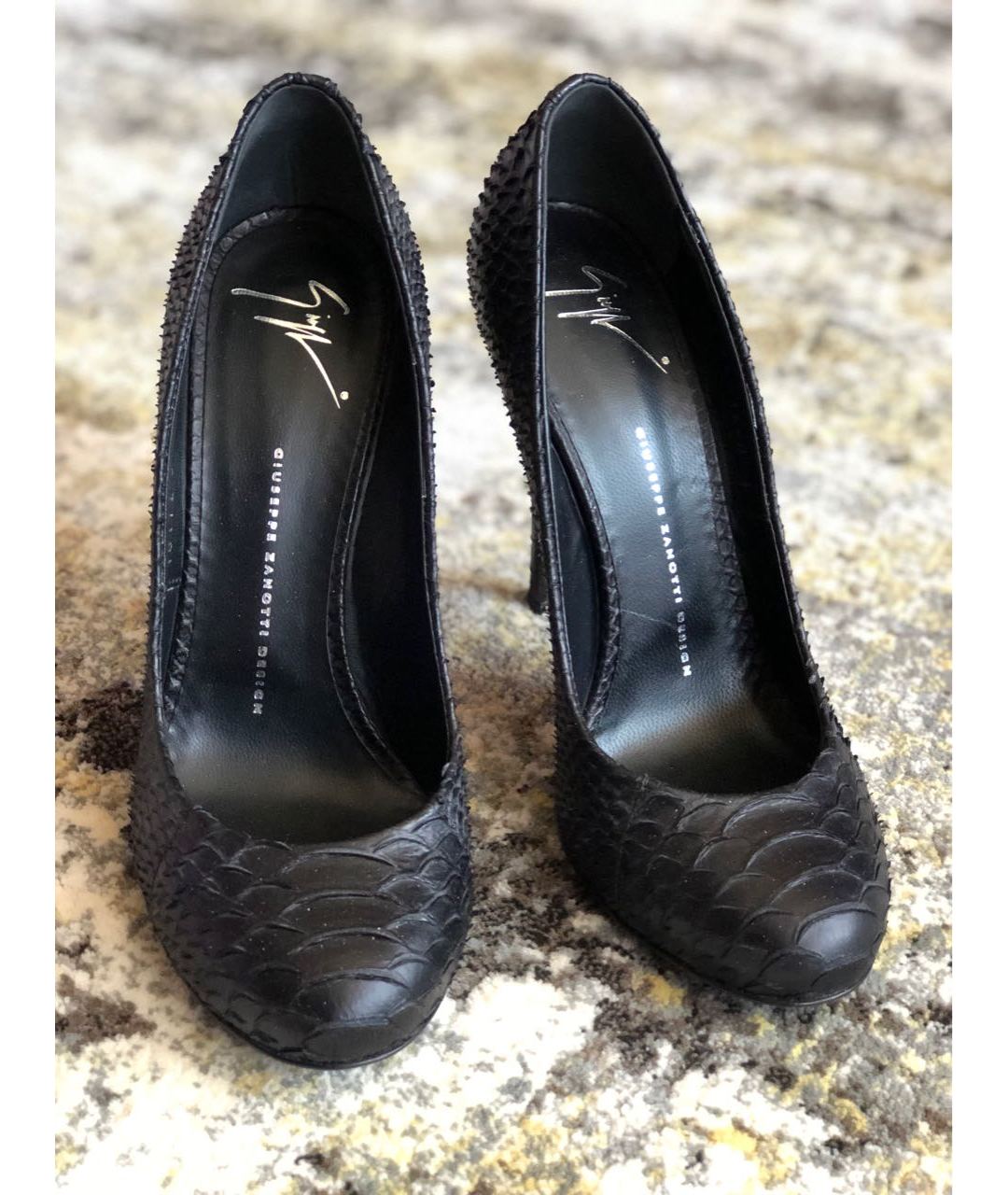 GIUSEPPE ZANOTTI DESIGN Черные туфли из экзотической кожи, фото 2