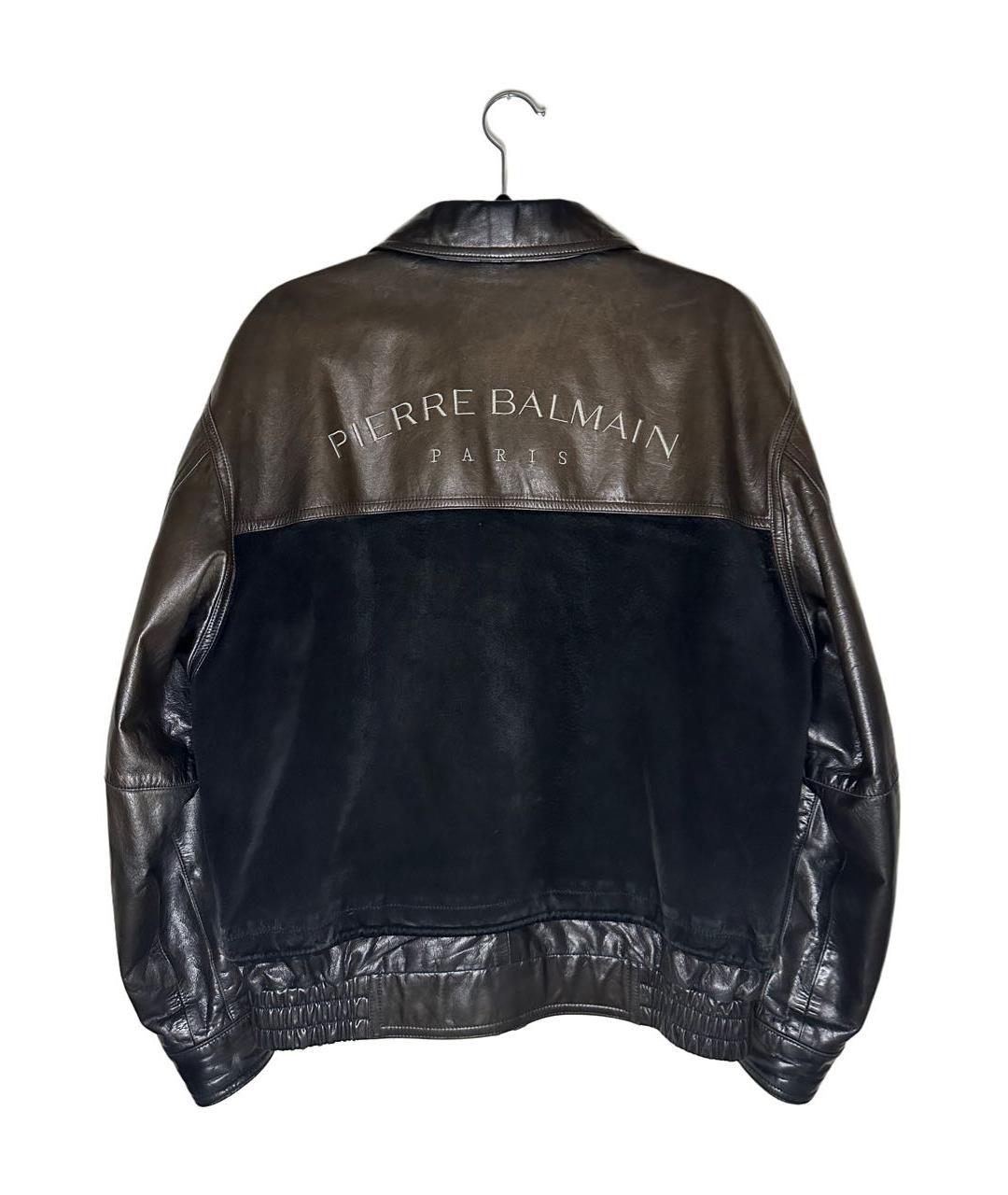 BALMAIN Коричневая кожаная куртка, фото 3