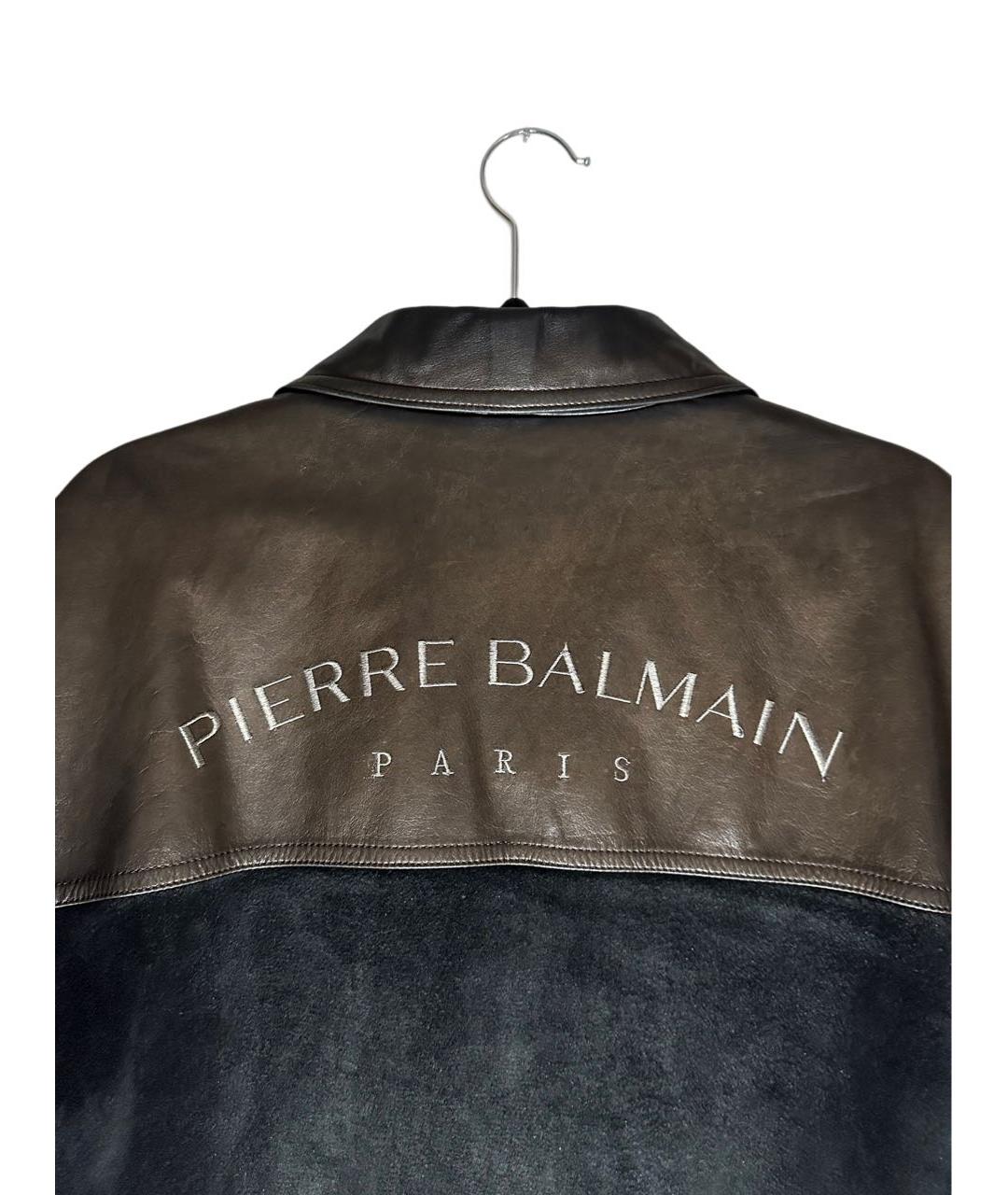 BALMAIN Коричневая кожаная куртка, фото 4