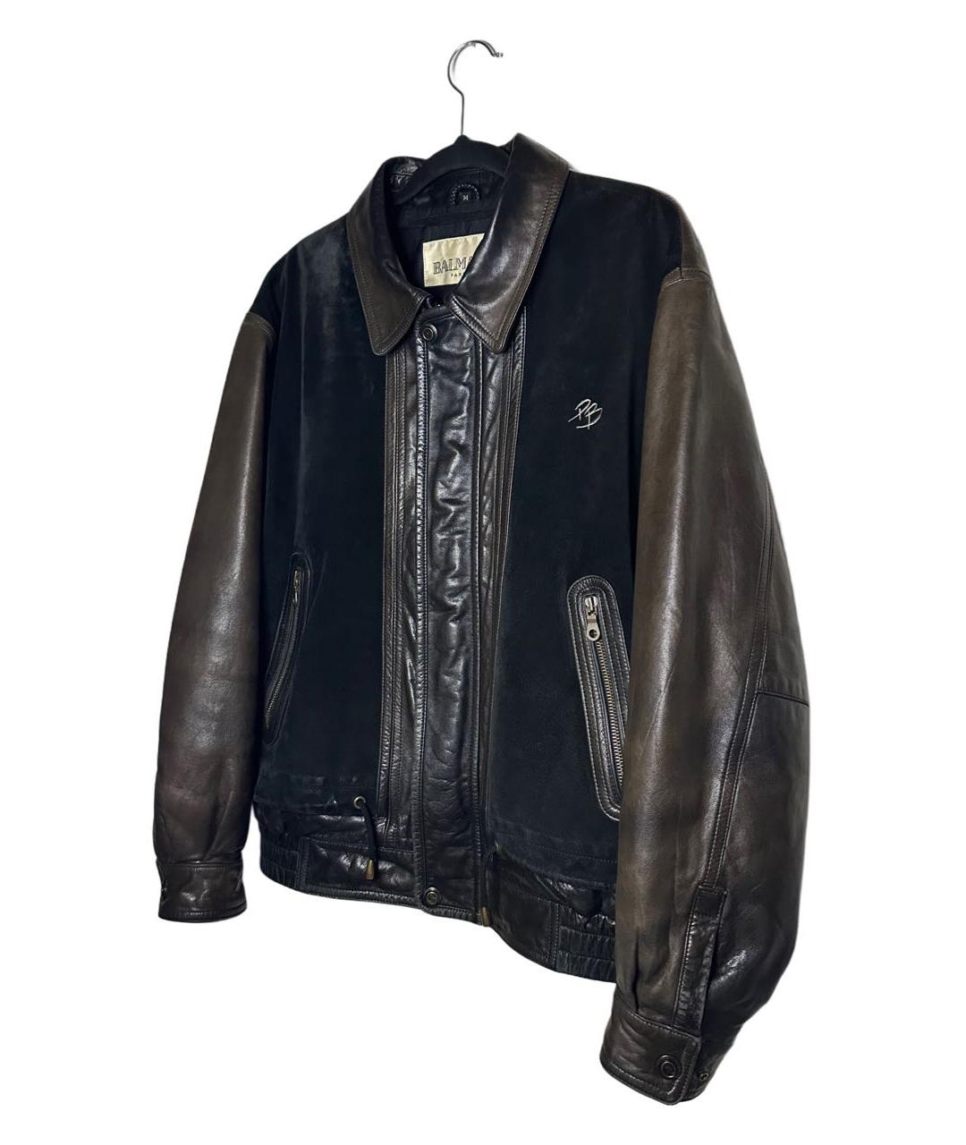 BALMAIN Коричневая кожаная куртка, фото 2