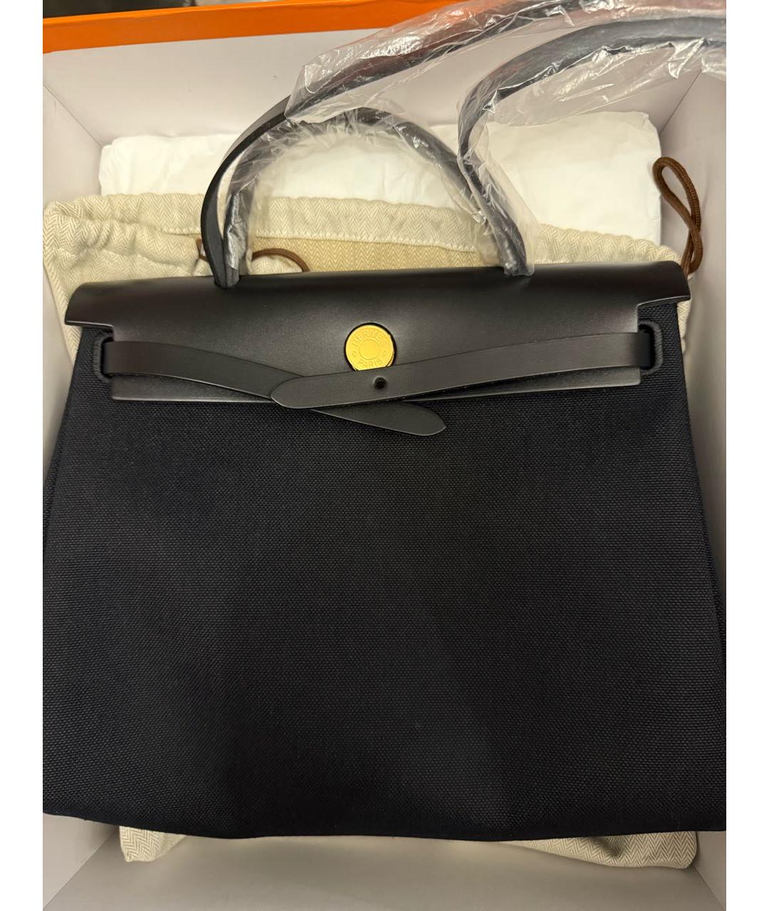 HERMES Черная тканевая сумка через плечо, фото 4