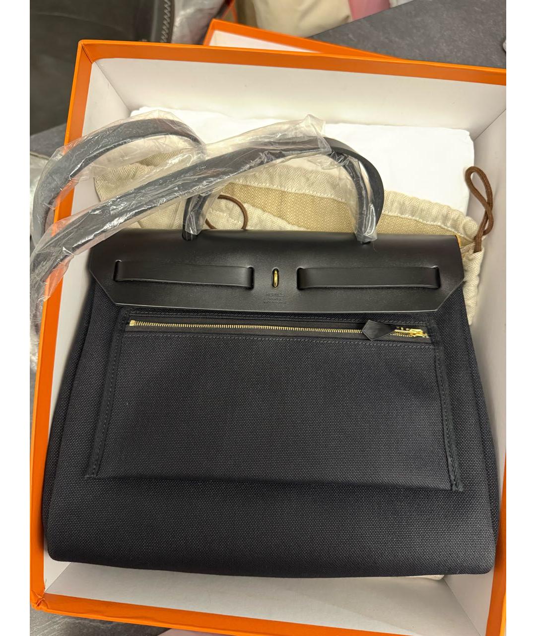 HERMES Черная тканевая сумка через плечо, фото 3