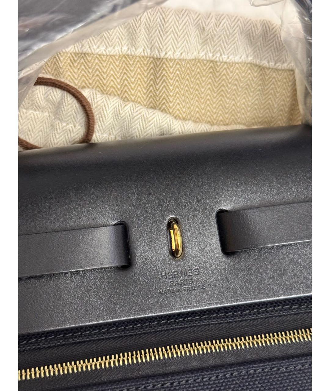 HERMES Черная тканевая сумка через плечо, фото 5