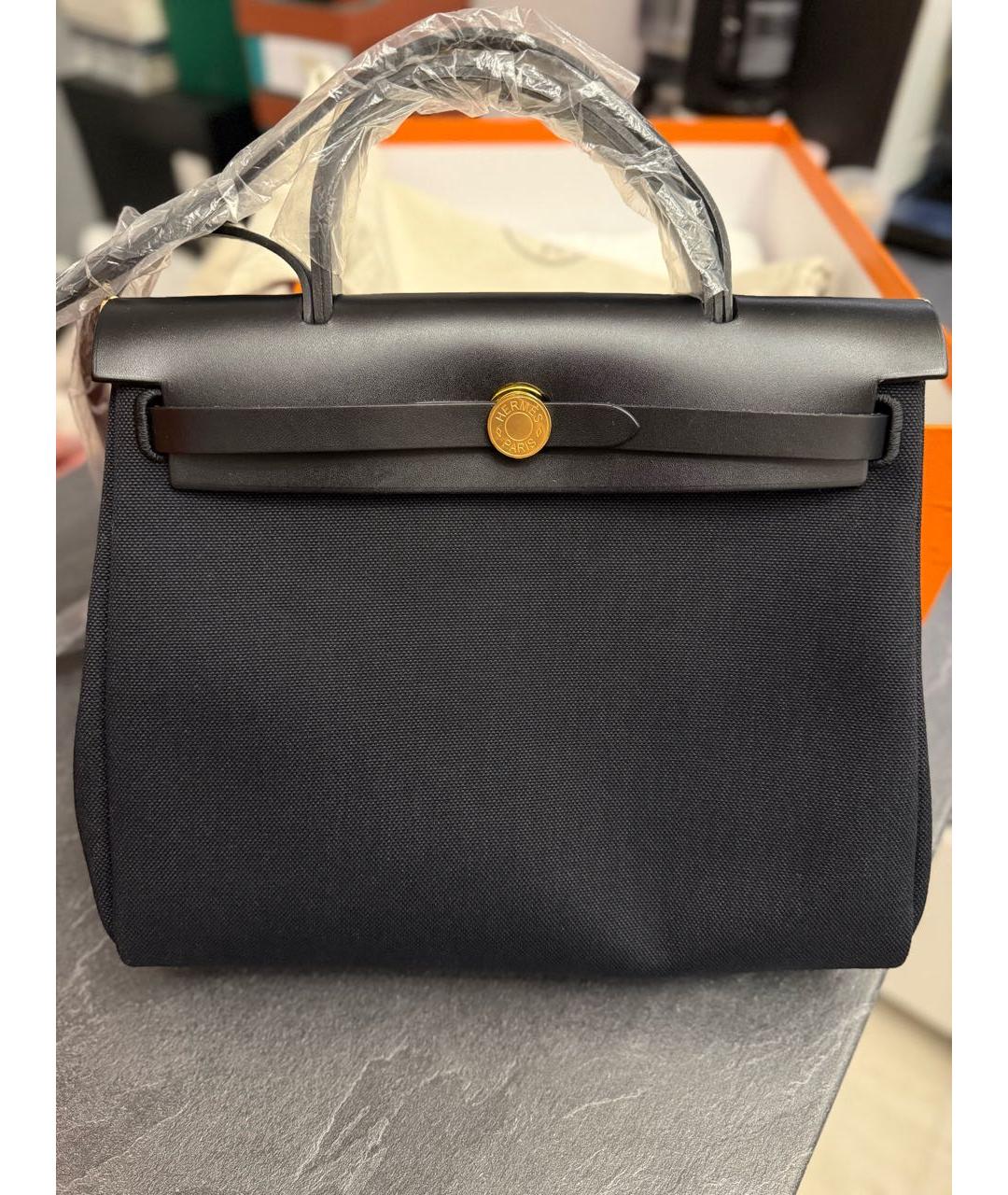 HERMES Черная тканевая сумка через плечо, фото 2