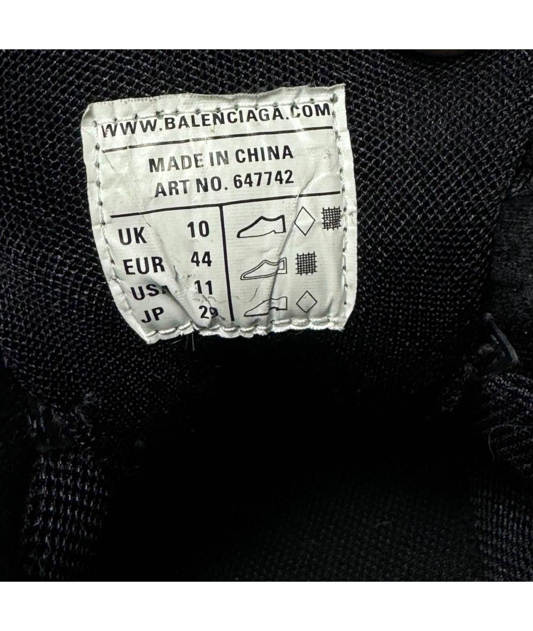 BALENCIAGA Черные текстильные низкие кроссовки / кеды, фото 7