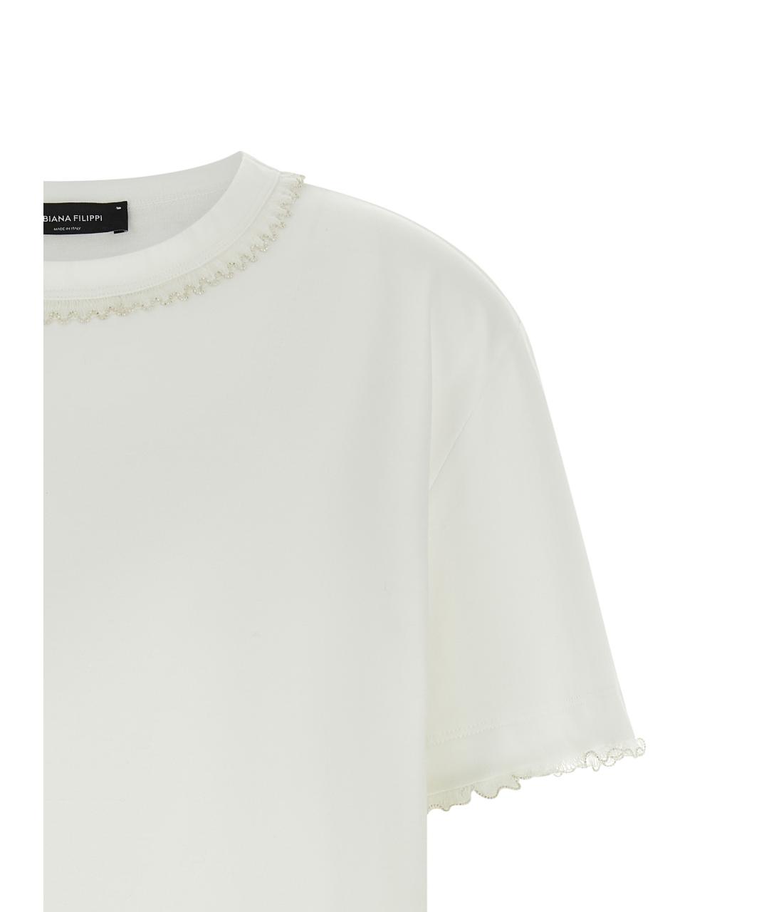 FABIANA FILIPPI Белая хлопковая футболка, фото 3