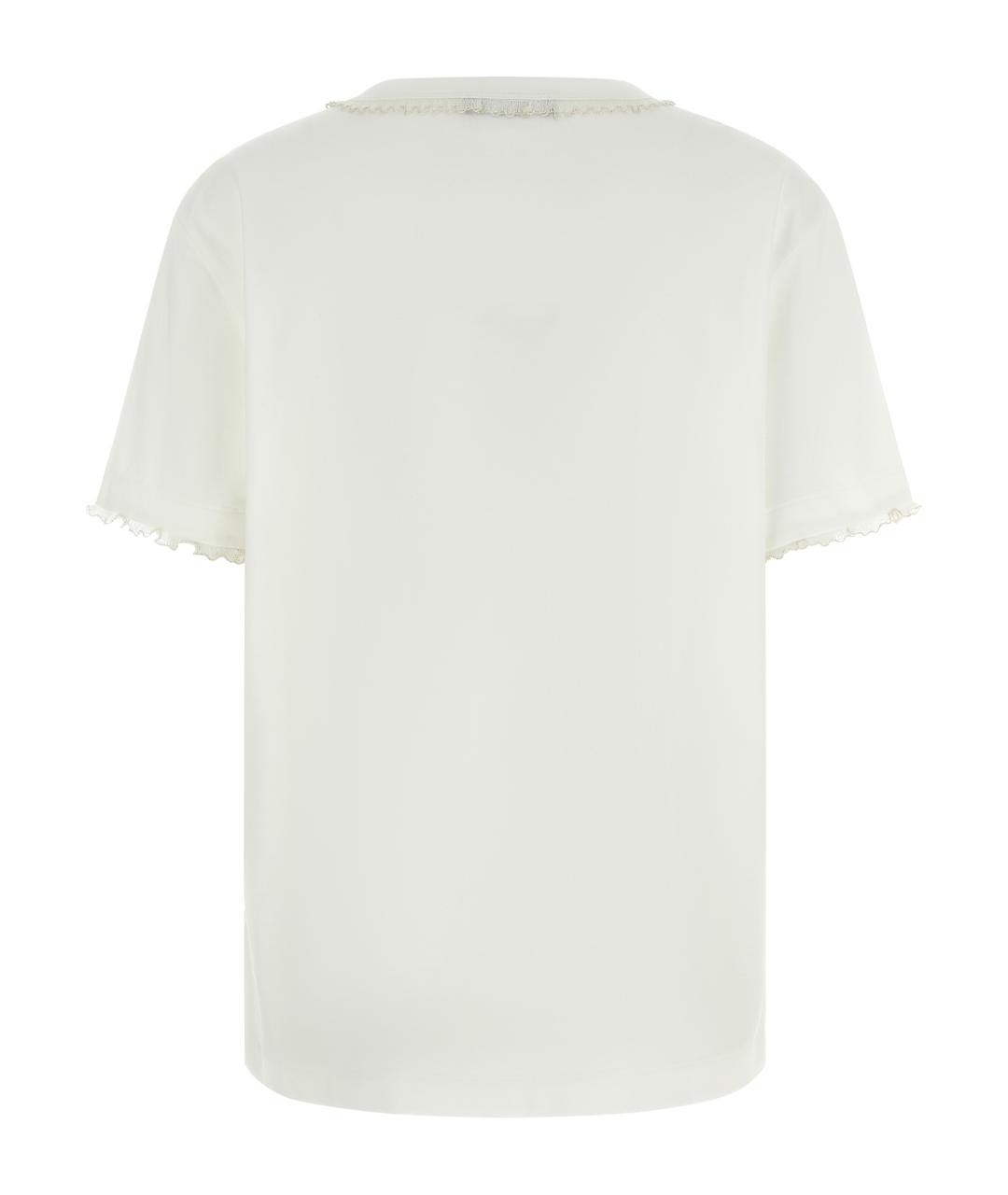 FABIANA FILIPPI Белая хлопковая футболка, фото 2
