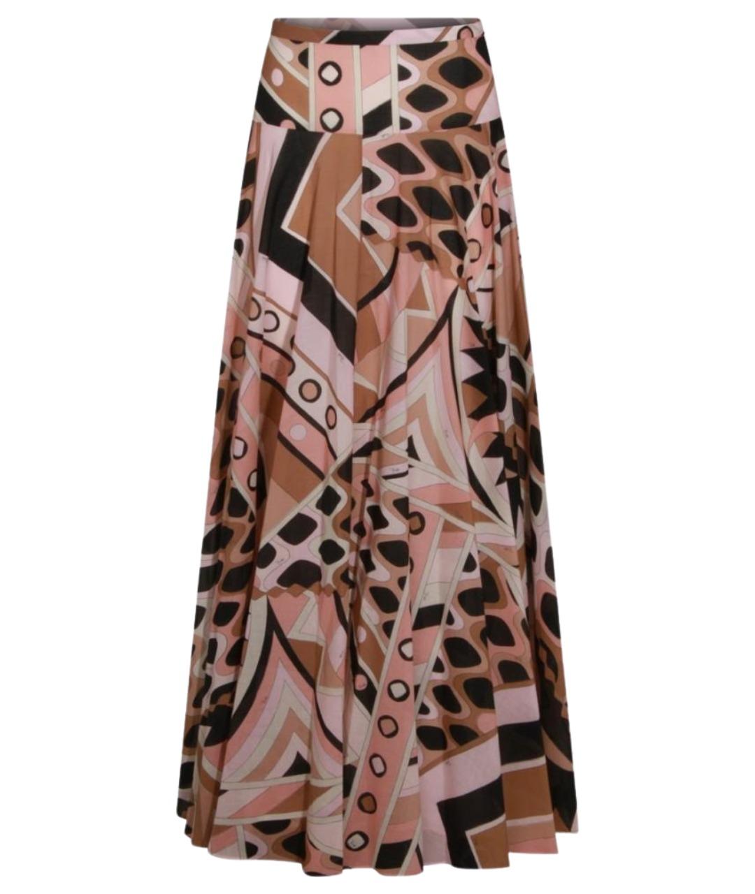 PUCCI Розовая шелковая юбка миди, фото 1