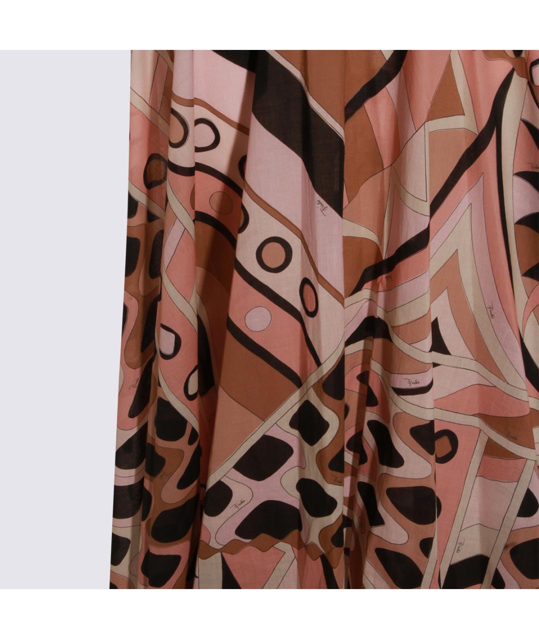 PUCCI Розовая шелковая юбка миди, фото 4