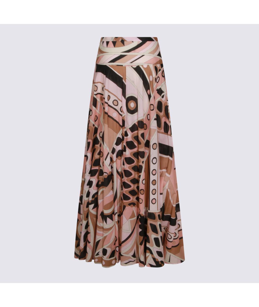 PUCCI Розовая шелковая юбка миди, фото 2