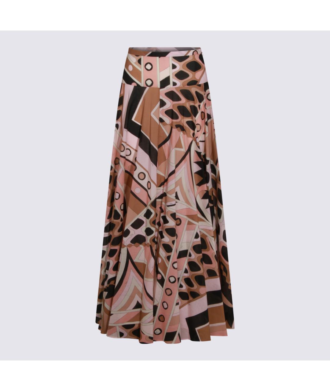 PUCCI Розовая шелковая юбка миди, фото 5