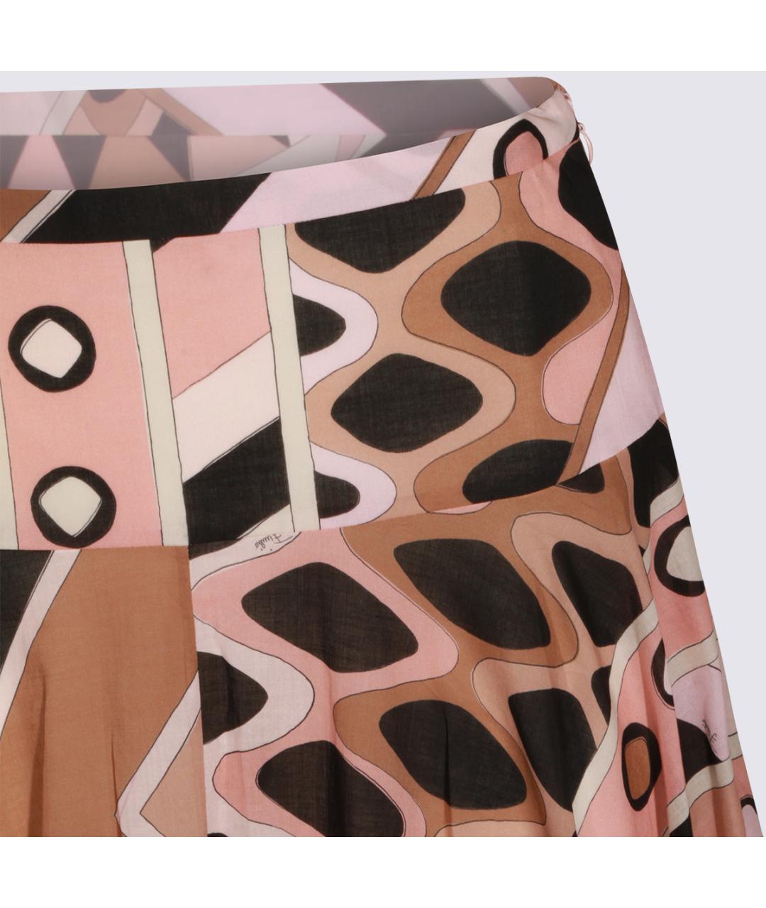 PUCCI Розовая шелковая юбка миди, фото 3