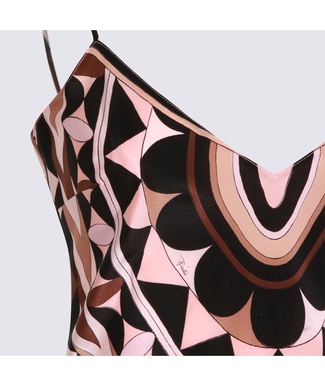 EMILIO PUCCI Розовое шелковое повседневное платье, фото 3