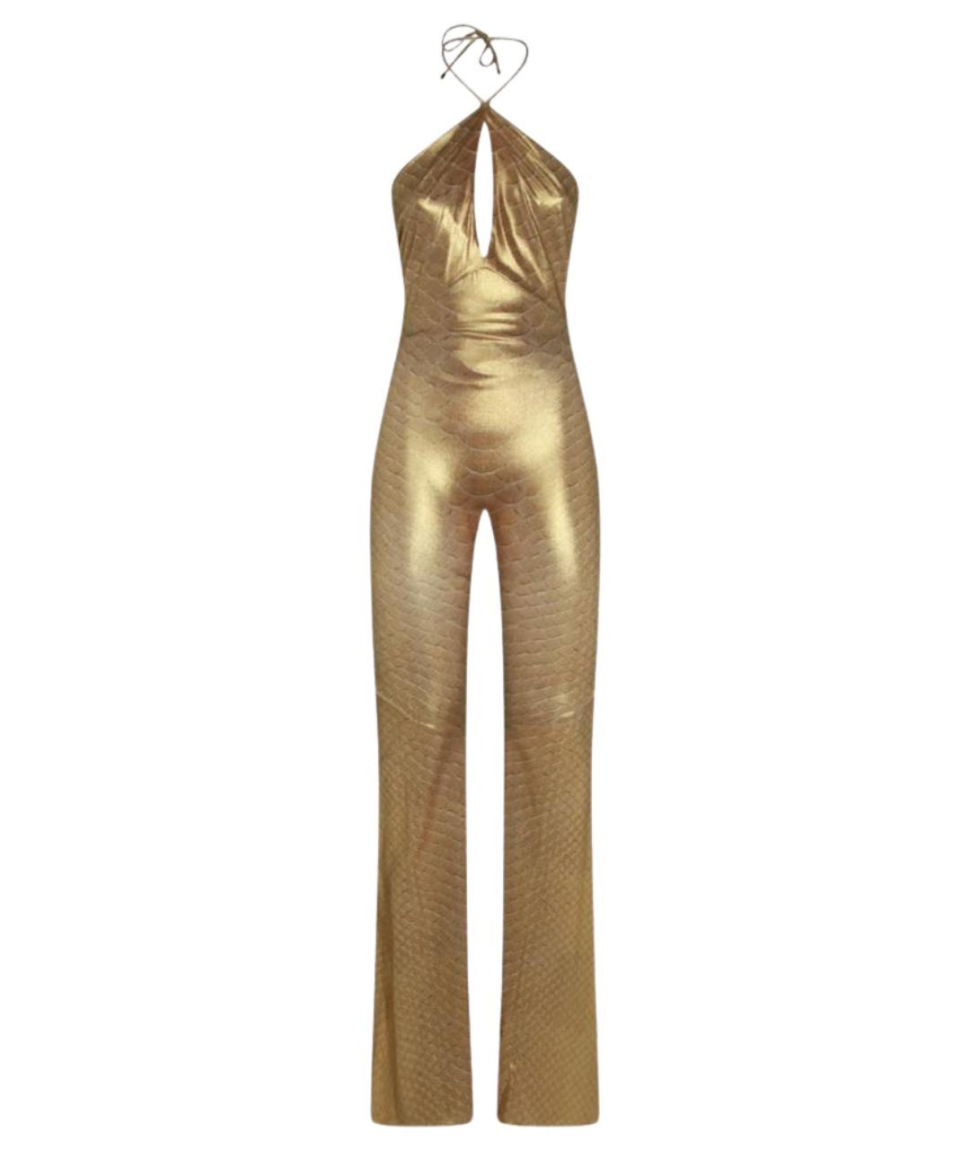 ROBERTO CAVALLI Золотой полиамидовый комбинезон, фото 1