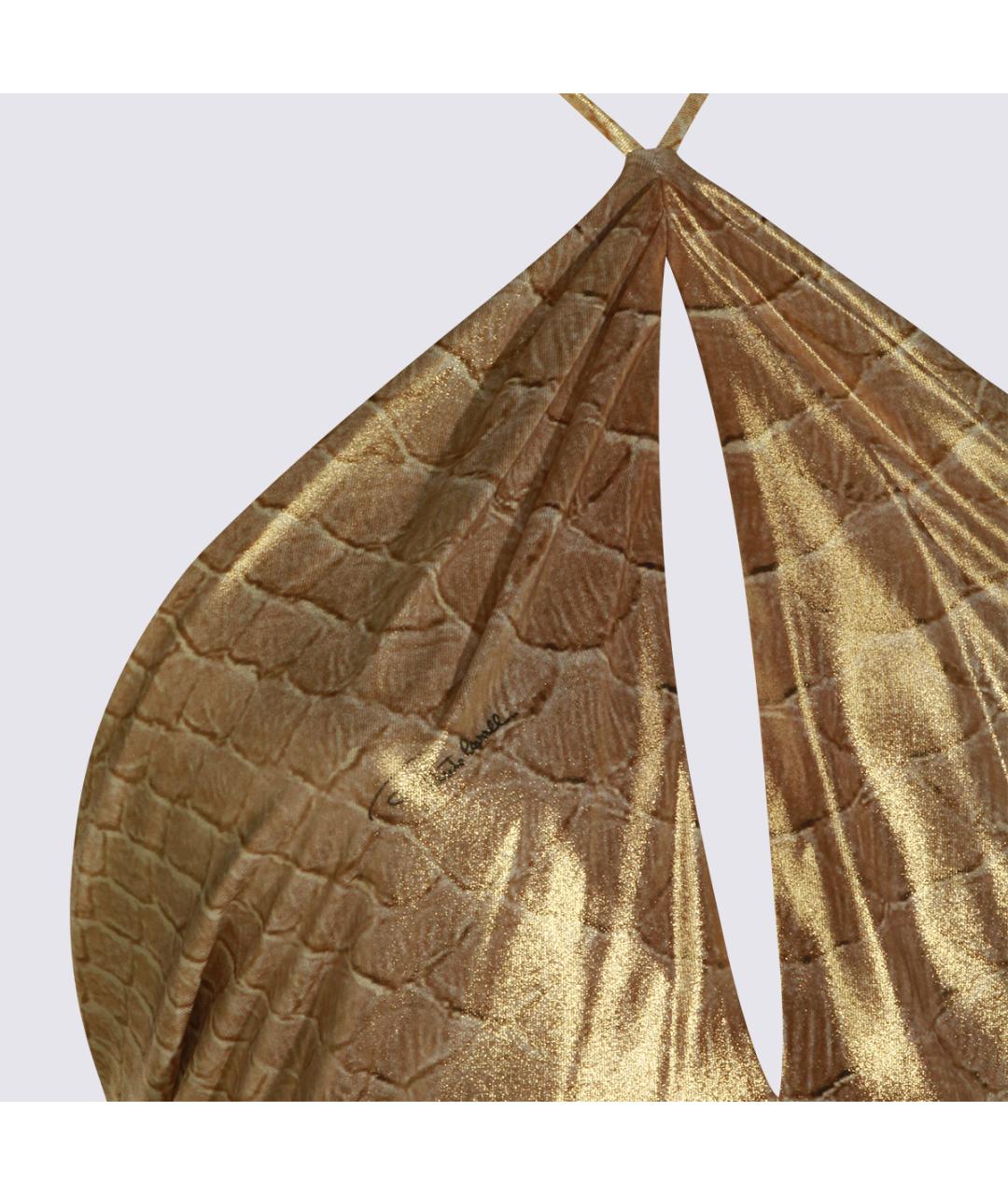 ROBERTO CAVALLI Золотой полиамидовый комбинезон, фото 3