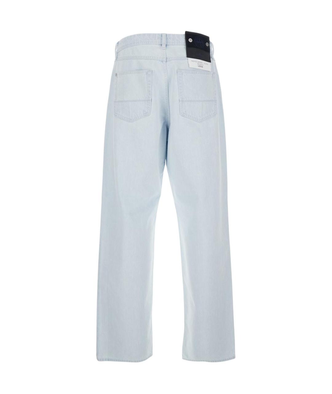 STONE ISLAND Голубые прямые джинсы, фото 2
