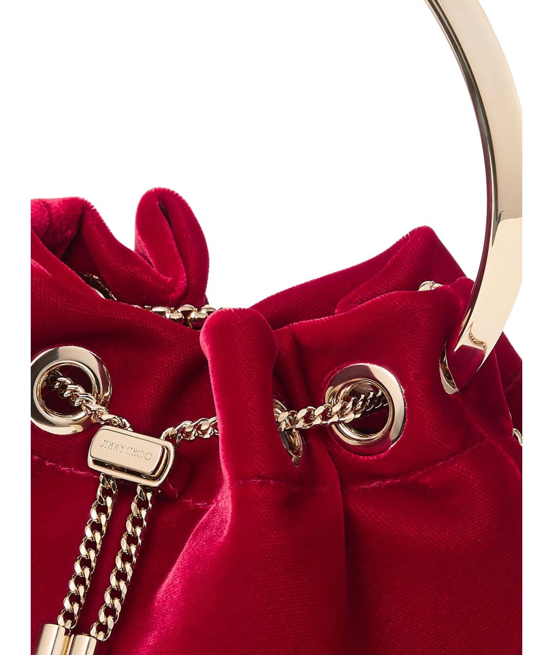 JIMMY CHOO Красная тканевая сумка с короткими ручками, фото 3