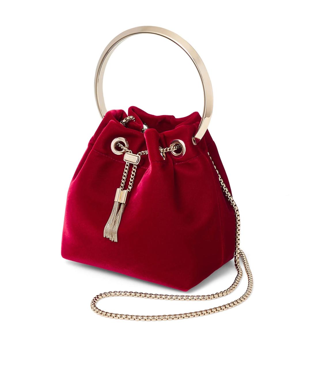 JIMMY CHOO Красная тканевая сумка с короткими ручками, фото 2