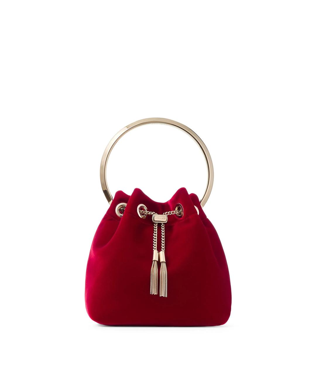 JIMMY CHOO Красная тканевая сумка с короткими ручками, фото 1