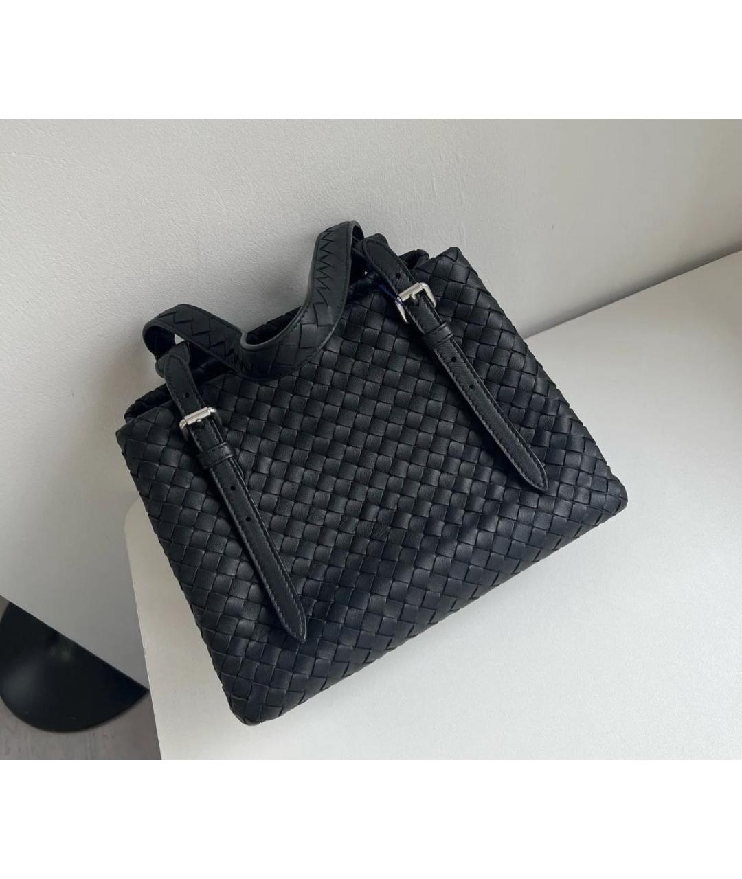 BOTTEGA VENETA Черная кожаная сумка тоут, фото 3