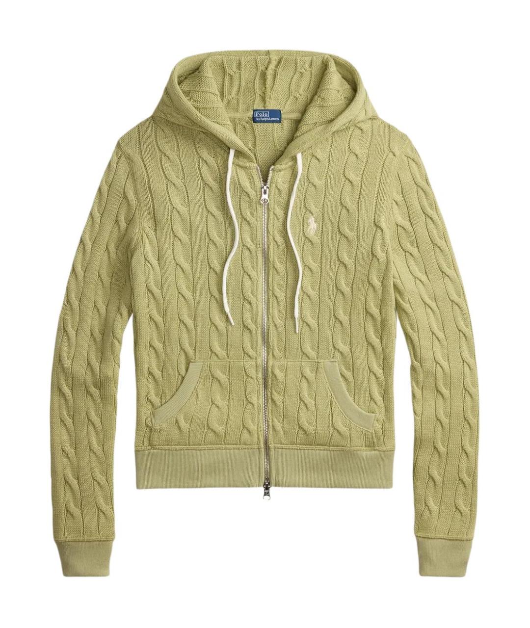 POLO RALPH LAUREN Зеленый хлопковый джемпер / свитер, фото 1